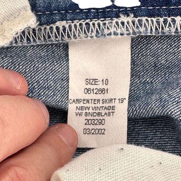 Tommy Hilfiger Vtg Y2K Logo Cargo slit Denim Jean Skirt size 10 Carpenter Mini - Picture 6 of 11